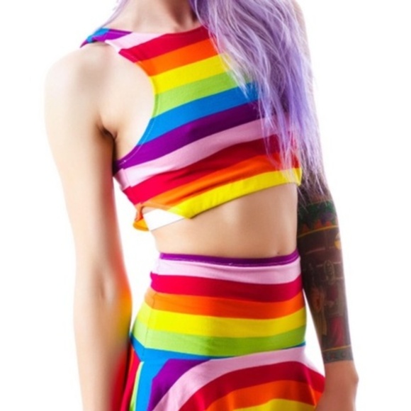 UNIF Tops - Unif Rainbow Iggy Crop Top Sleeveless 339
